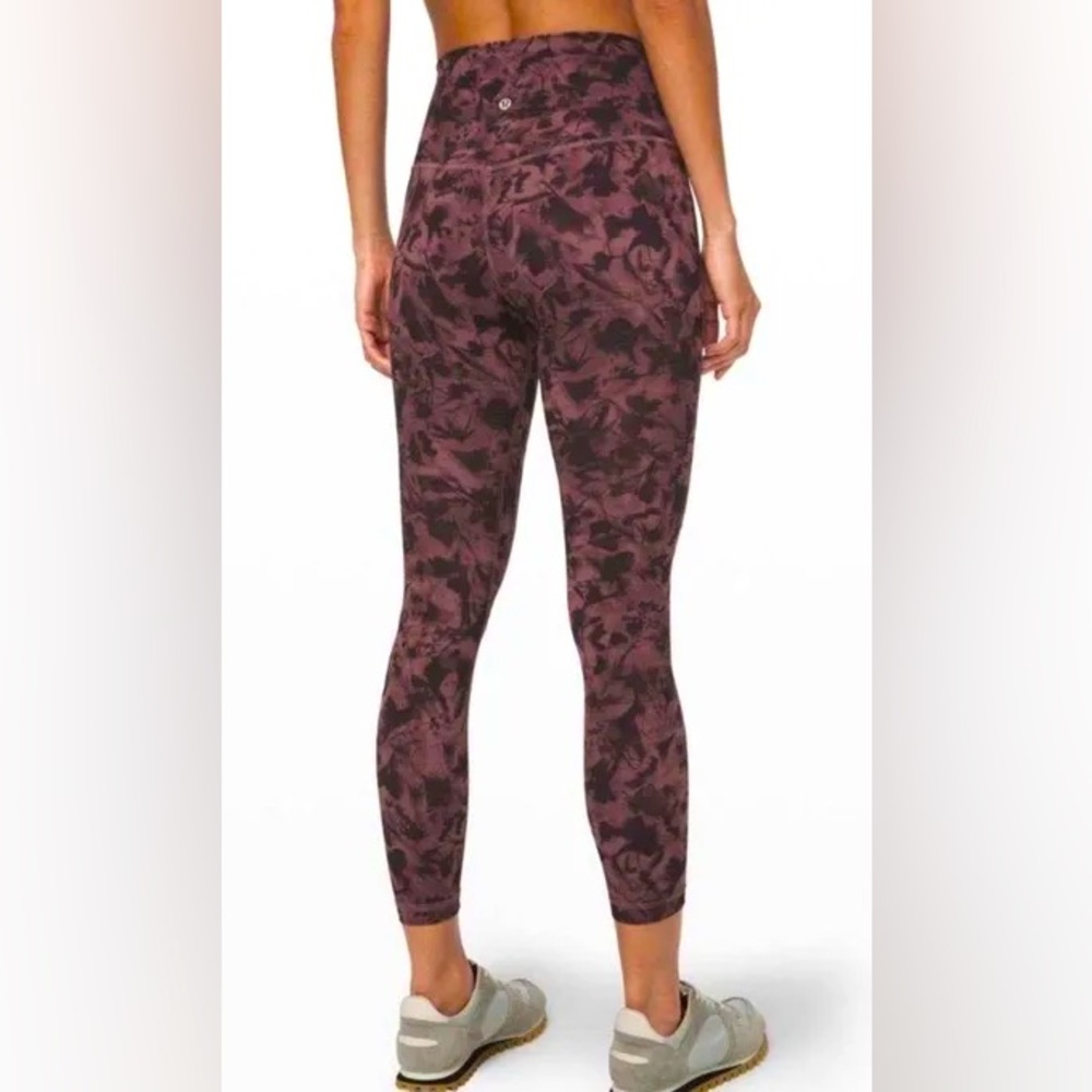 Lululemon Align Pant Ii 25" Mini Dusk Floral Antique Bark Black Size 6 NWOT